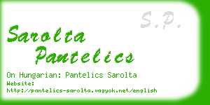 sarolta pantelics business card
